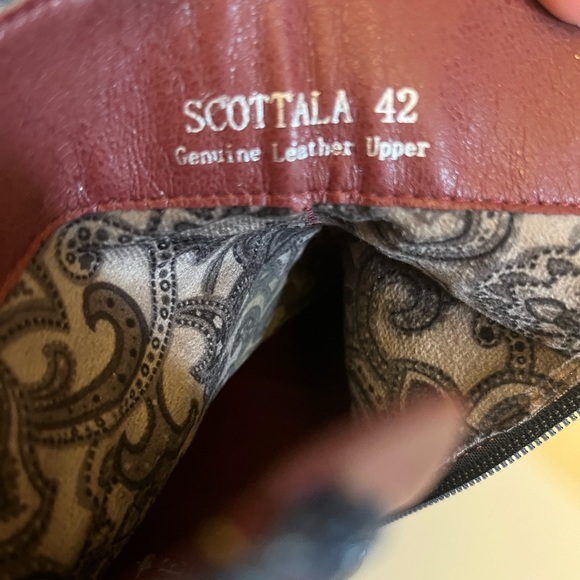 L'artiste Spring Step Scottala Navy Leather Zip Plaid Ankle Boots 42 - Picture 3 of 17